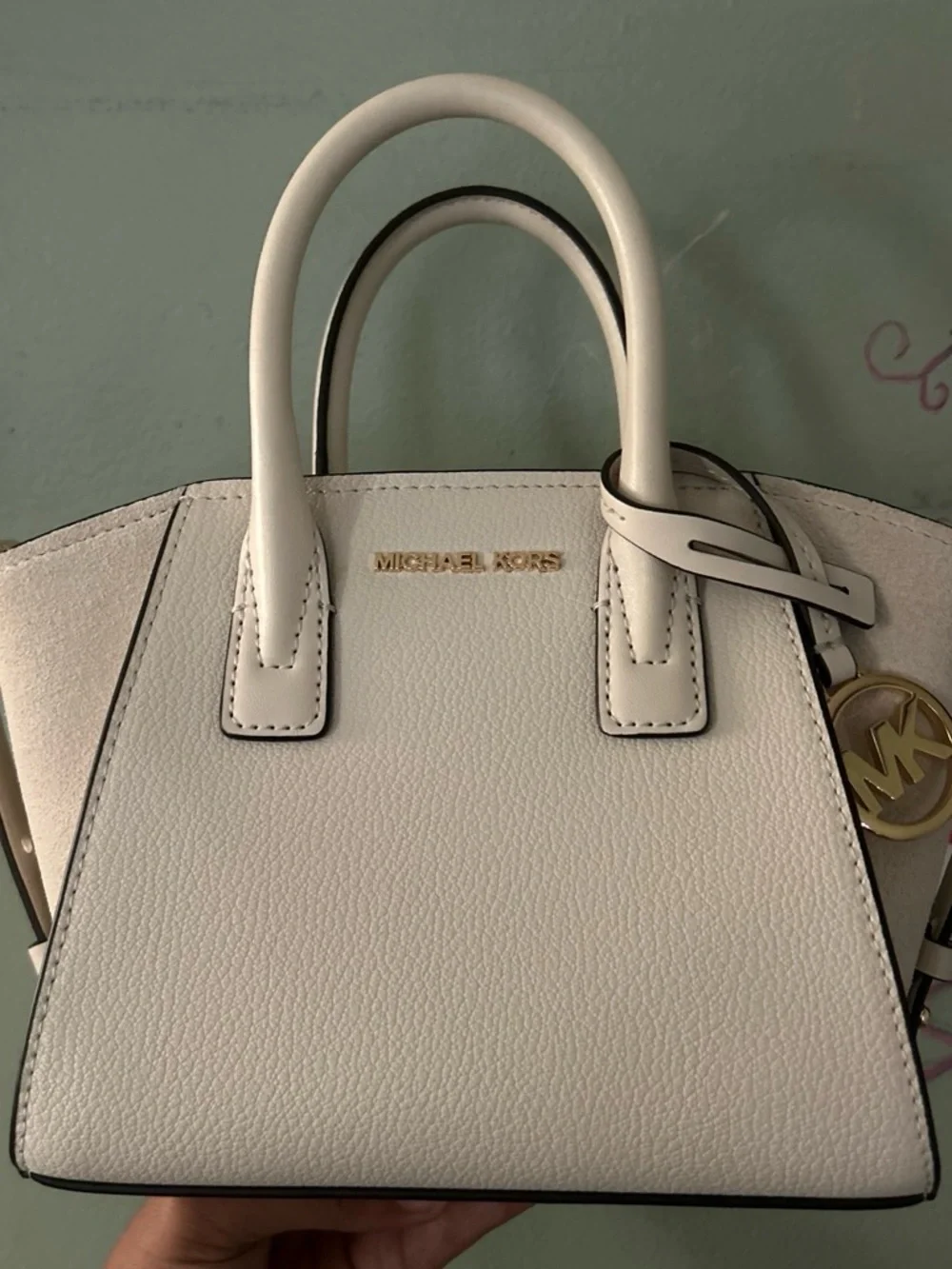 Michael Kors Cream/White Leather Satchel Handbag Purse – Brand New